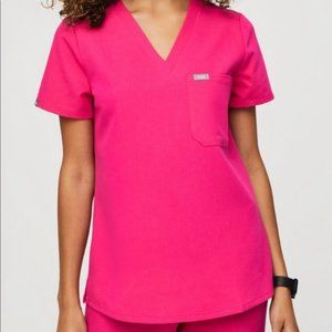 Figs Catarina Scrub Top- Shocking Pink